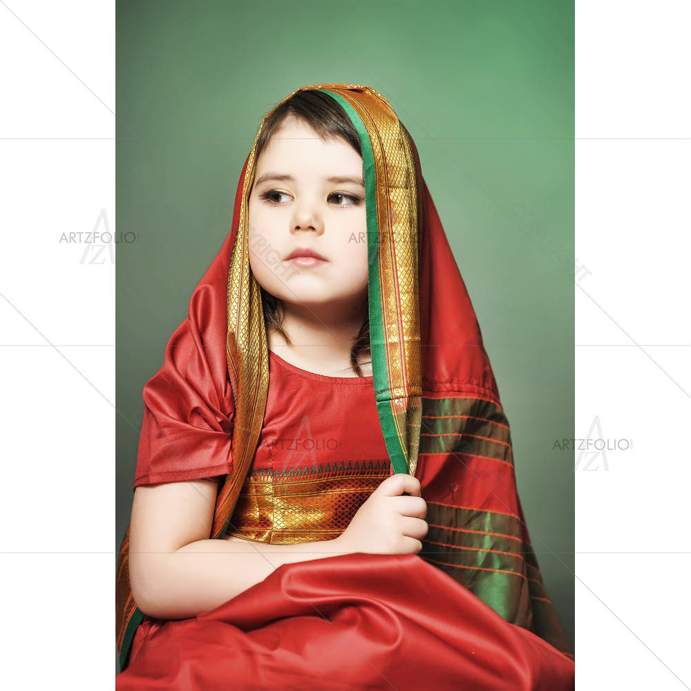 Girl in Indian Suit — custom-size art design 5001142
