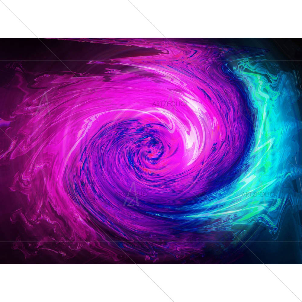 Abstract Pink & Blue Electric Lights Swirl — custom-size art design 5001169