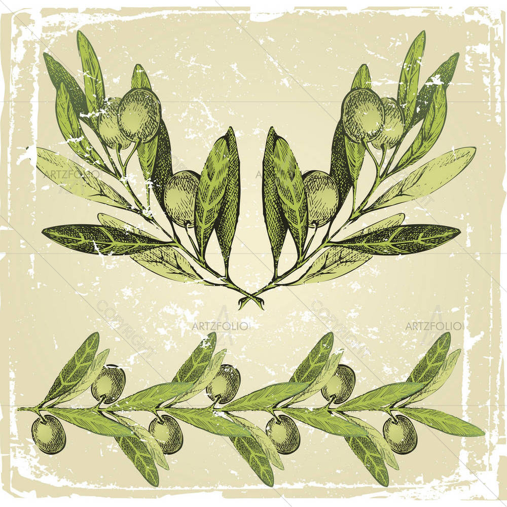 Olive Branches Ornament — Botanical custom art by ArtzFolio