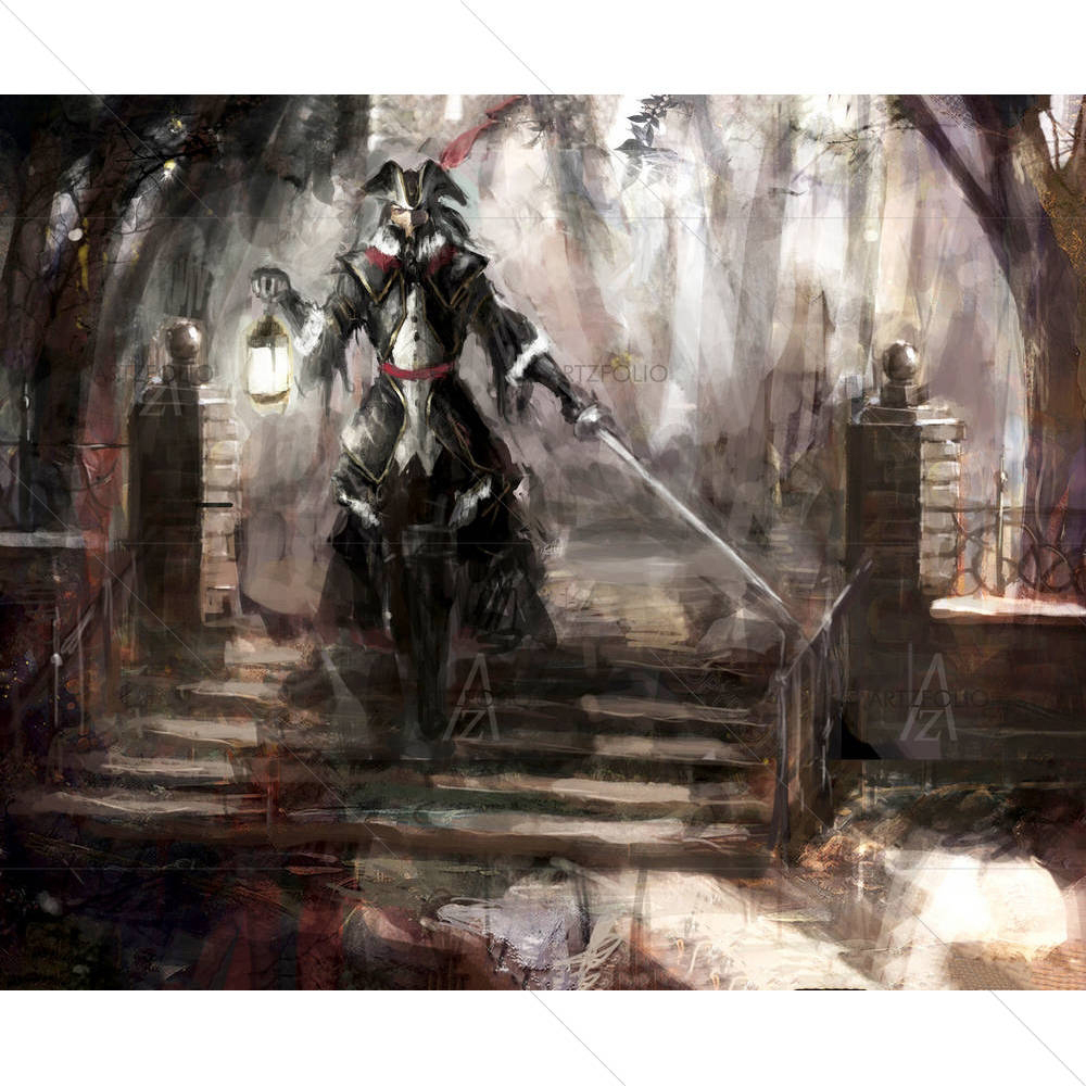 Pirate General Walking Through Forest — custom-size art design 5001185