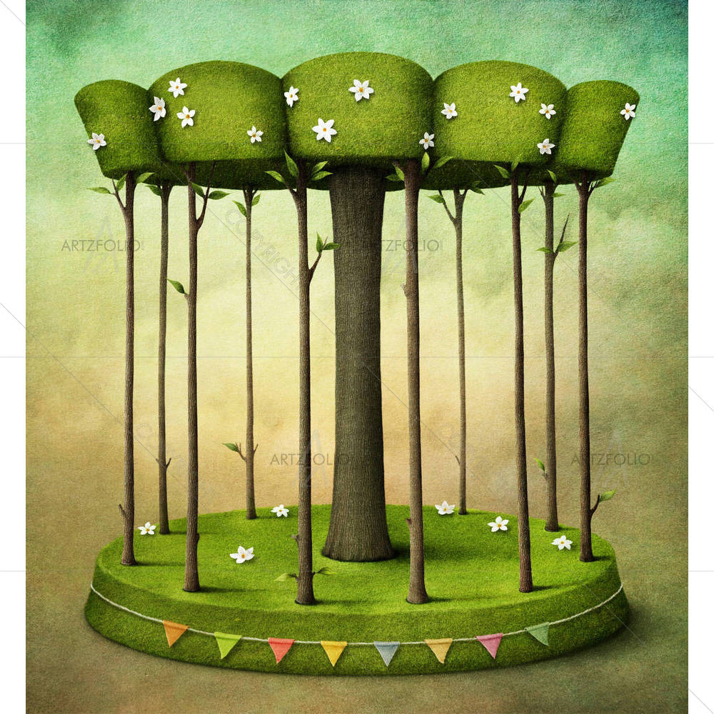 Green Nature Carousel — custom-size art design 5001191