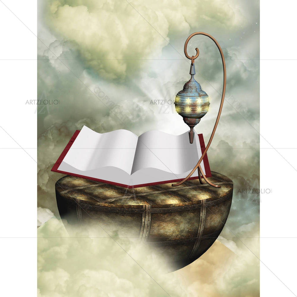 Magic Book With Lamp — custom-size art design 5001195
