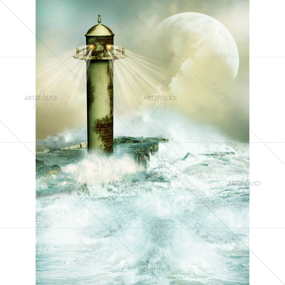 Lighthouse In Landscape — Books custom art by ArtzFolio