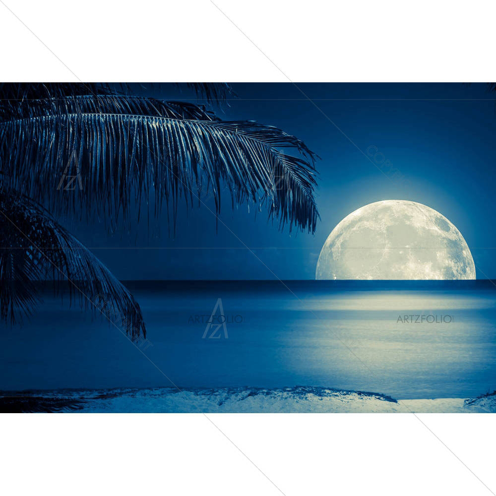 Full Moon Reflected On Water — Automobiles custom art by ArtzFolio