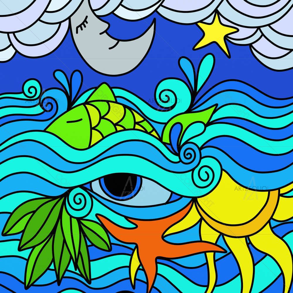 Sea At Night — Abstract custom art by ArtzFolio