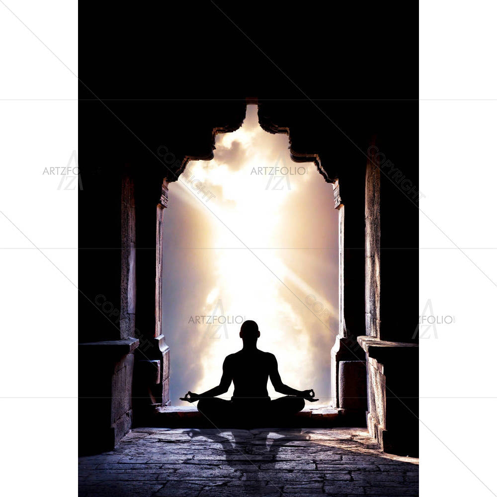 Yoga Meditation In Lotus Pose D1 — Devotional custom art by ArtzFolio