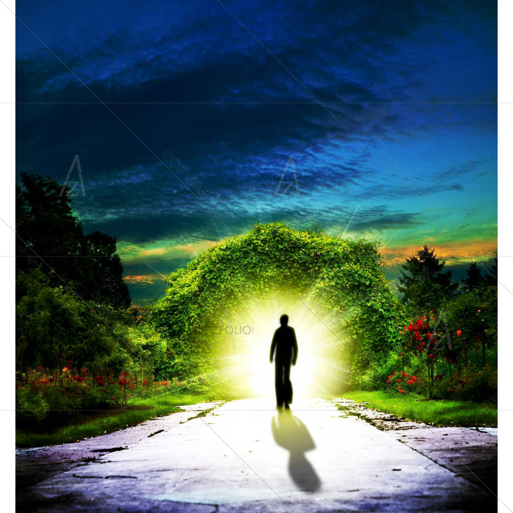 Walking To Eden Abstract Spiritual Background — Devotional custom art by ArtzFolio