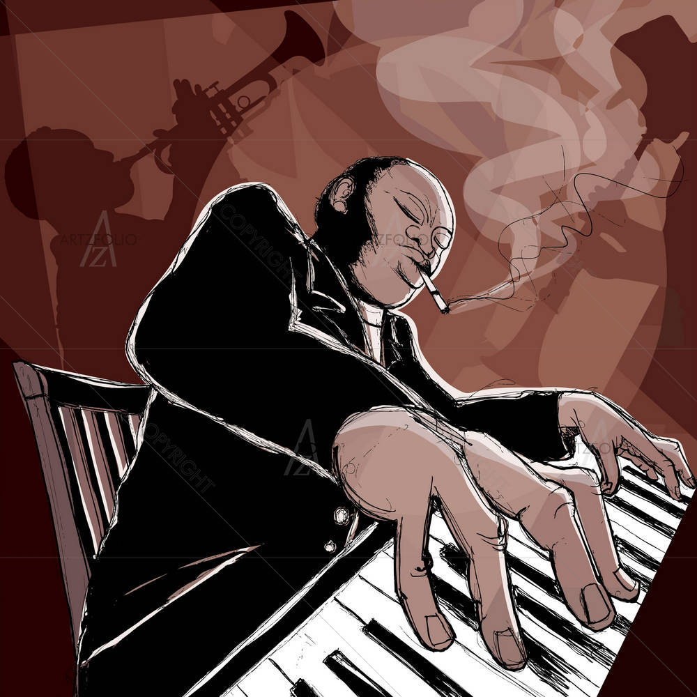 Jazz Band In A Night Club — custom-size art design 5001234