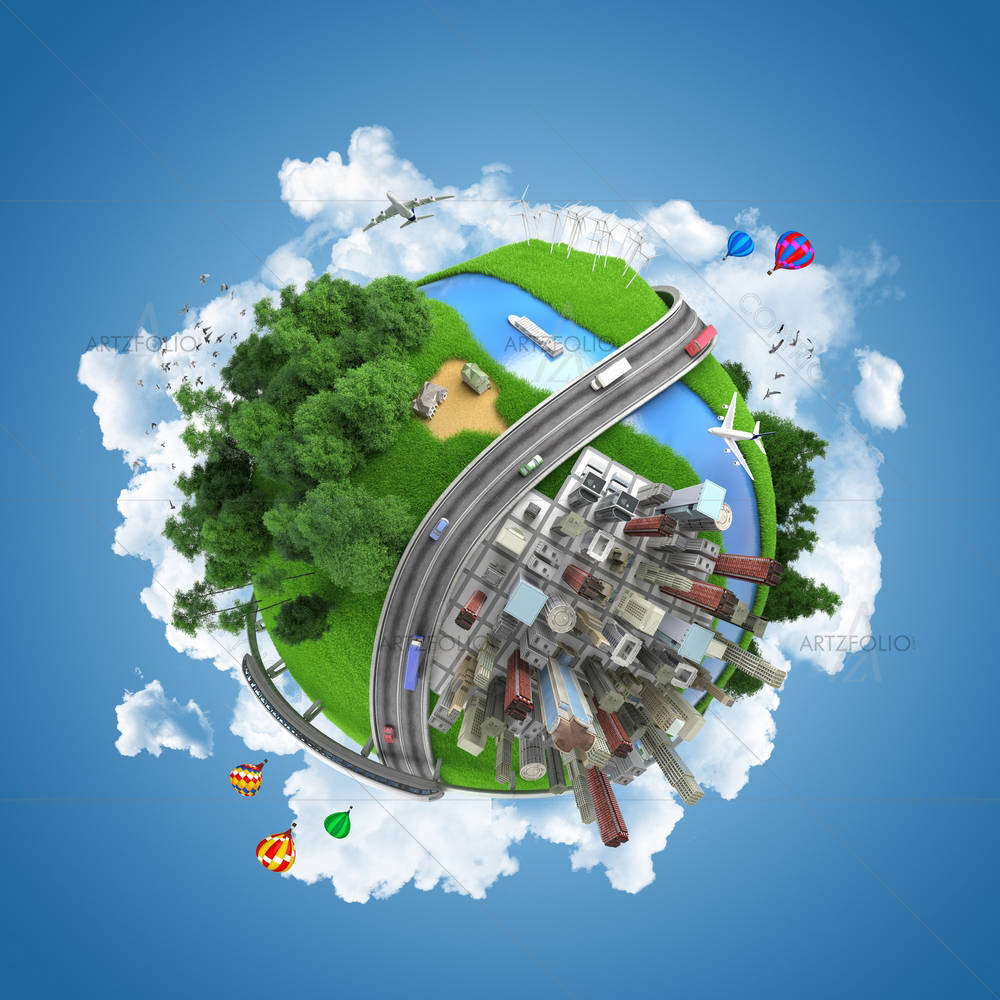 Globe Concept Art — custom-size art design 5001236