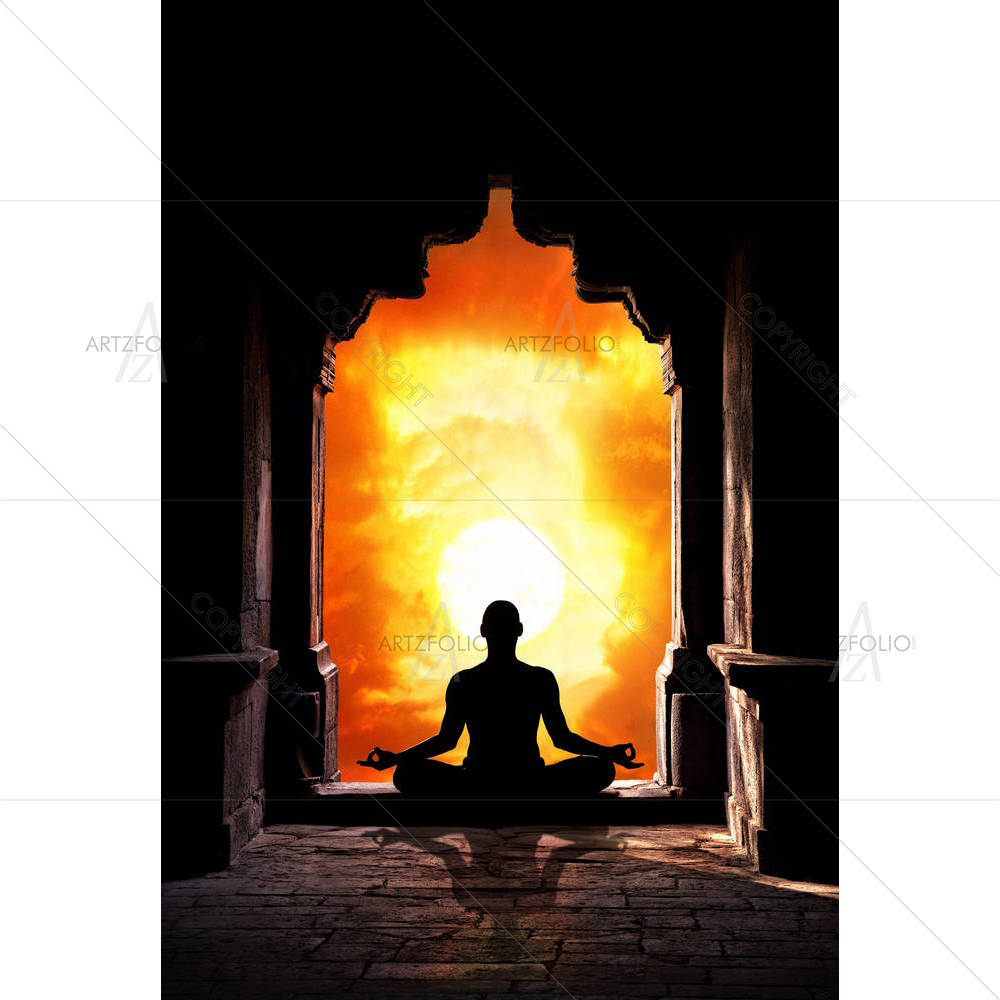 Yoga Meditation In Lotus Pose D2 — custom-size art design 5001250
