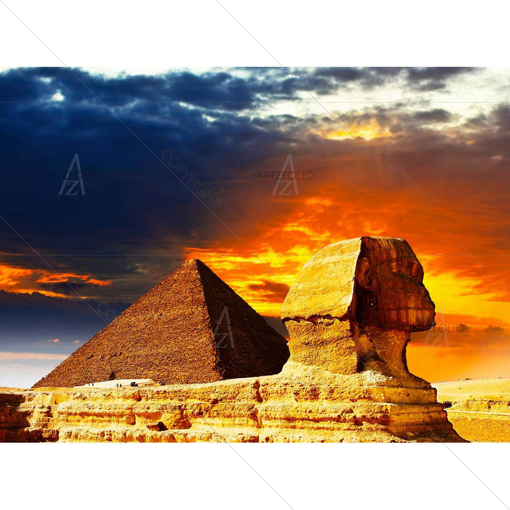 Great Sphinx & The Pyramids — custom-size art design 5001253