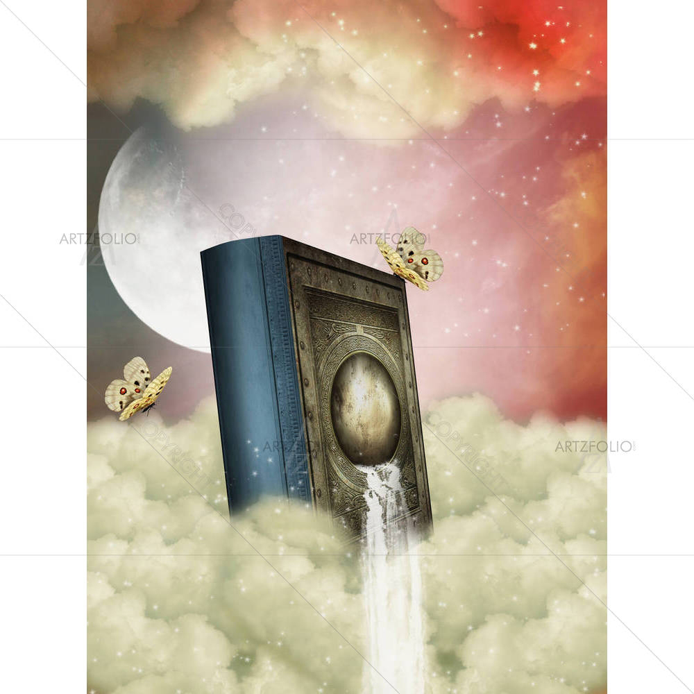 Storybook With Waterfall — custom-size art design 5001256