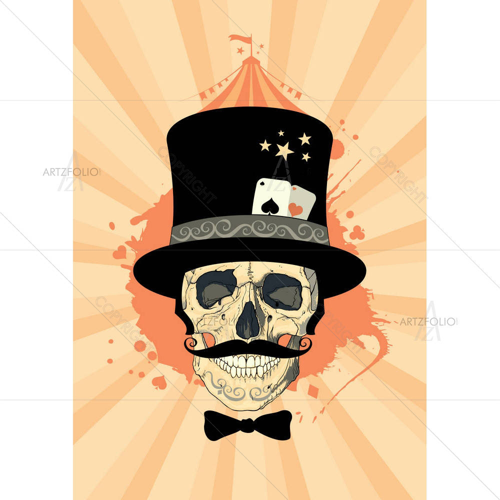Circus Design With Magician Skull — custom-size art design 5001258