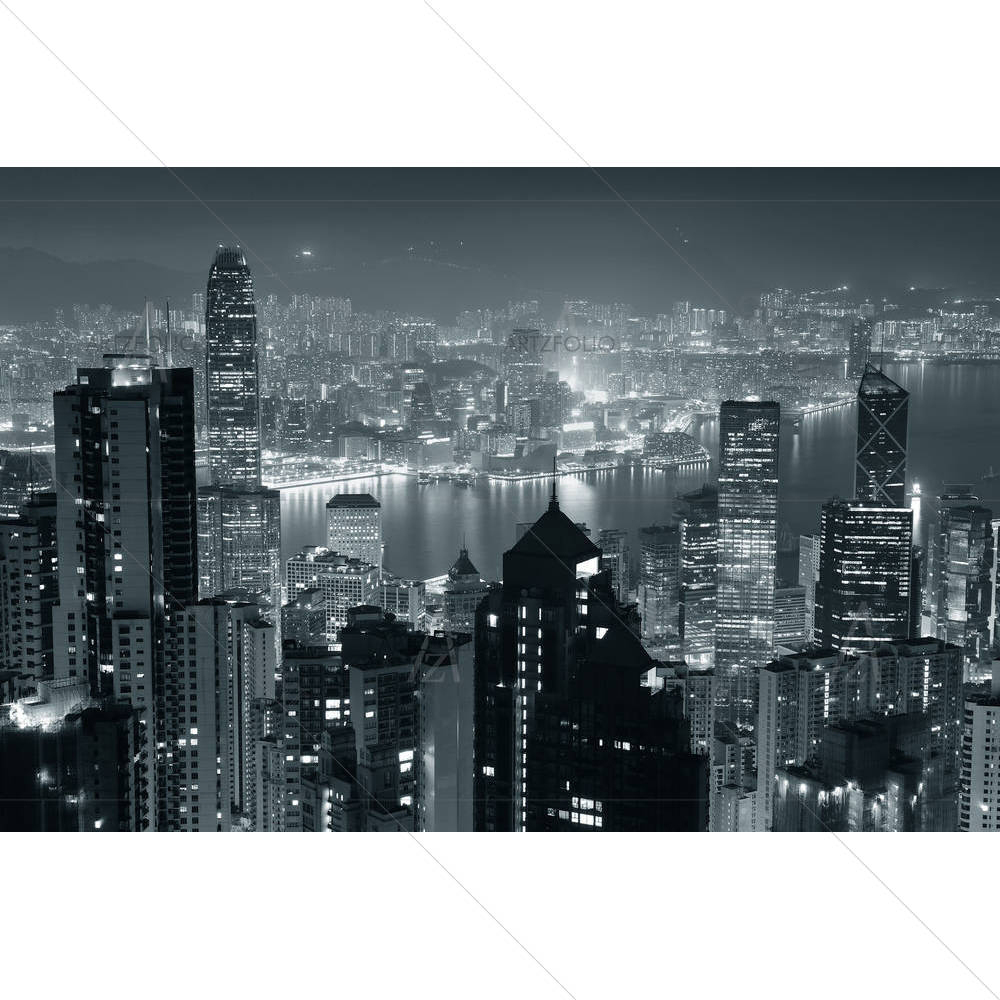 Hong Kong City Skyline — Devotional custom art by ArtzFolio