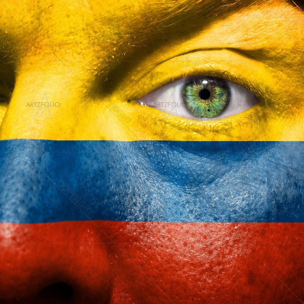 Columbia Flag Painted On Face — custom-size art design 5001272