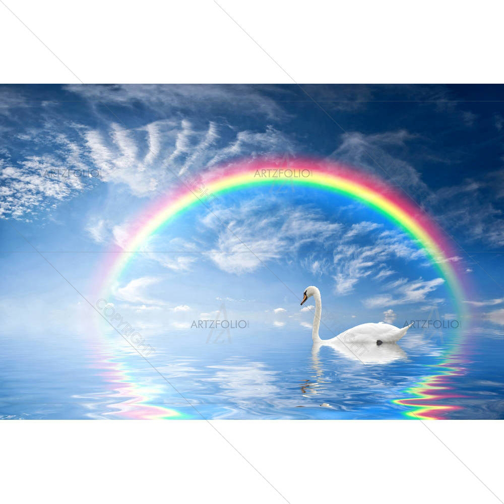 Beautiful Seascape With Rainbow — custom-size art design 5001274