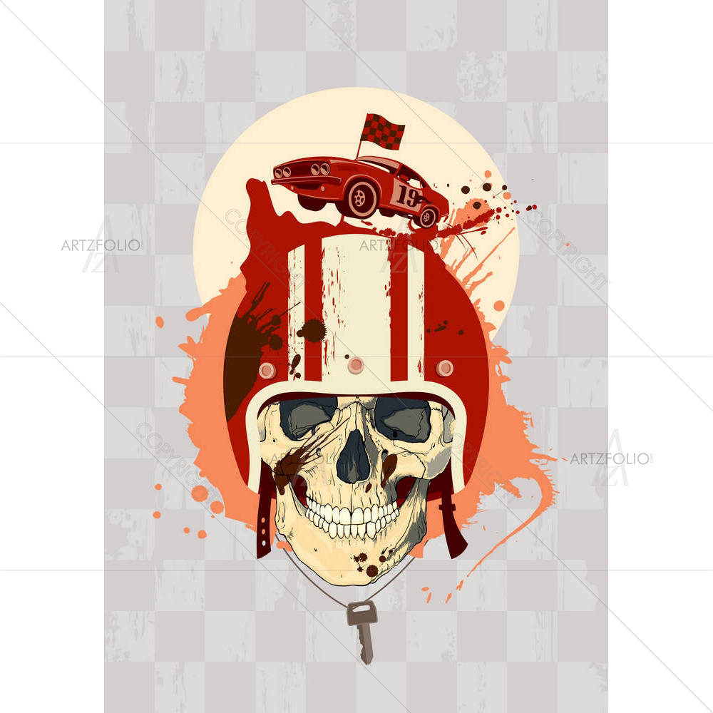 Racing Design With Racer Skull — custom-size art design 5001282