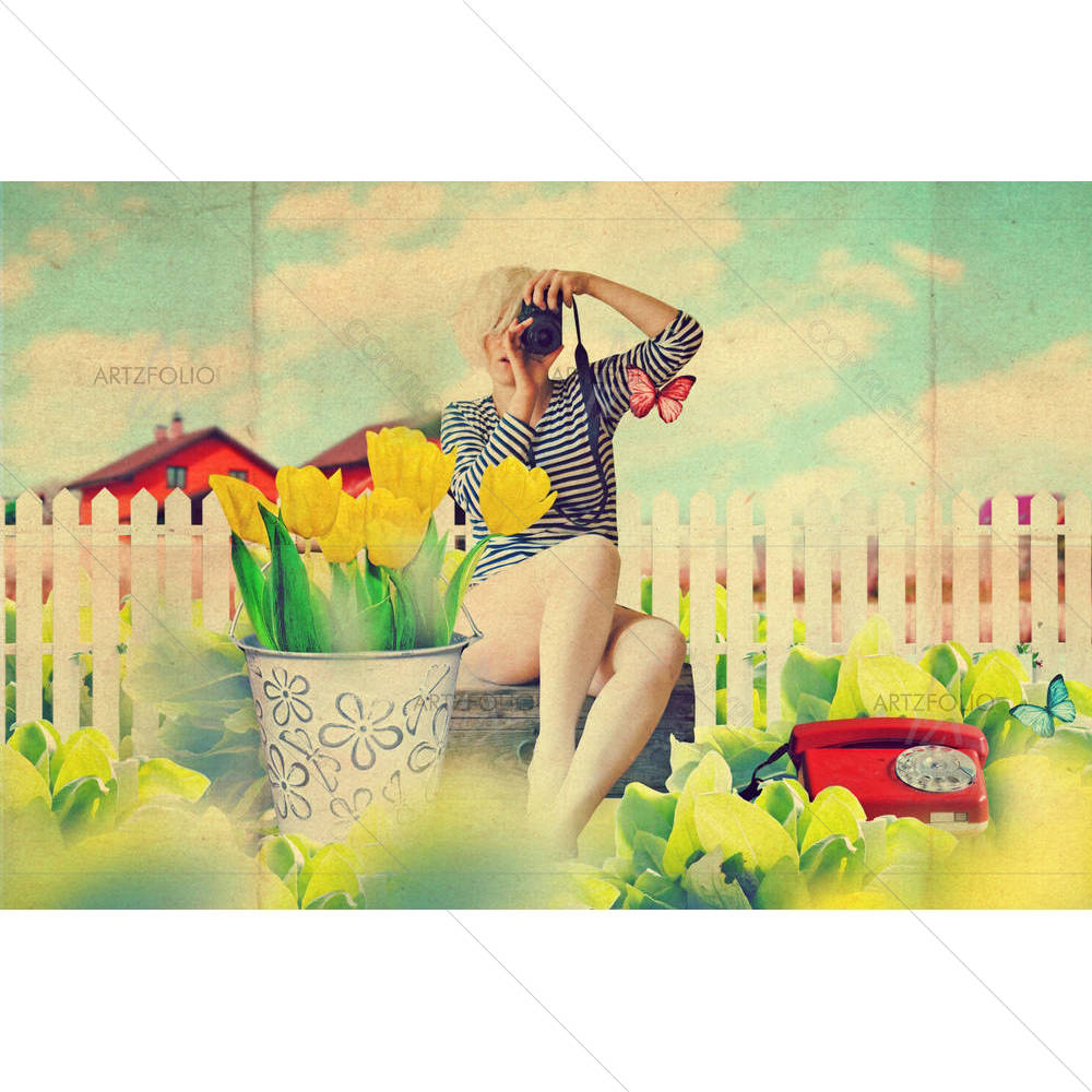 Vintage Beautiful Woman — custom-size art design 5001302