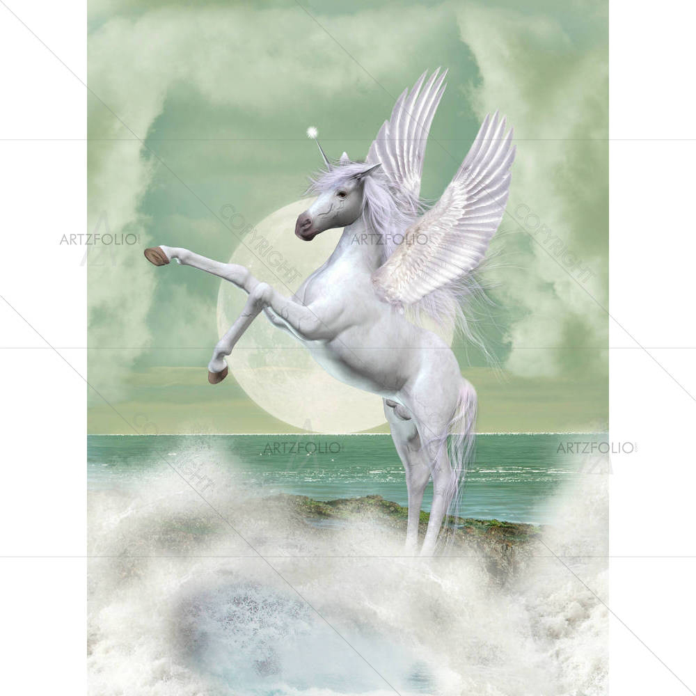 Unicorn In The Ocean D1 — custom-size art design 5001312