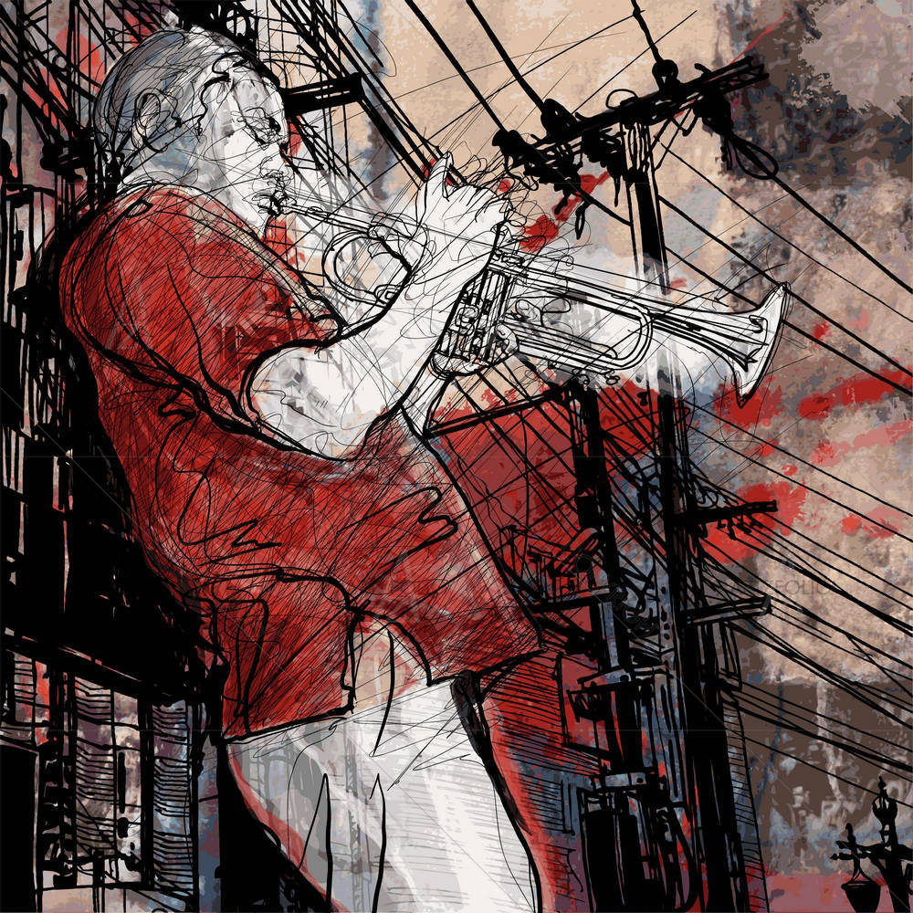 Jazz Music Trumpet Musician — Cities custom art by ArtzFolio