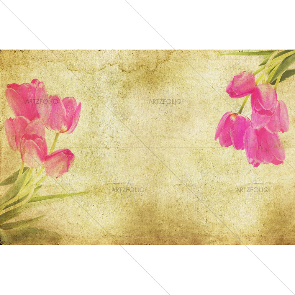 Pink Vintage Tulips — custom-size art design 5001333
