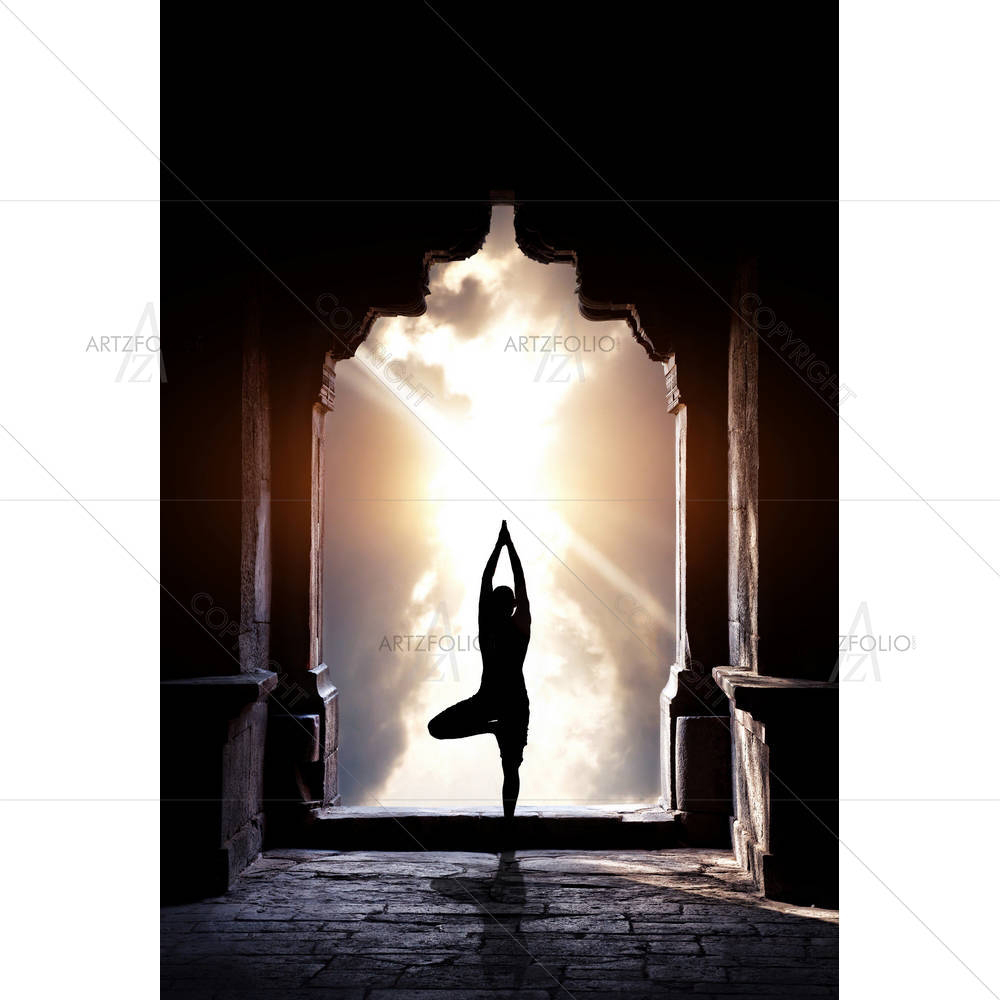 Yoga Vrikshasana Tree Pose By Man — Devotional custom art by ArtzFolio