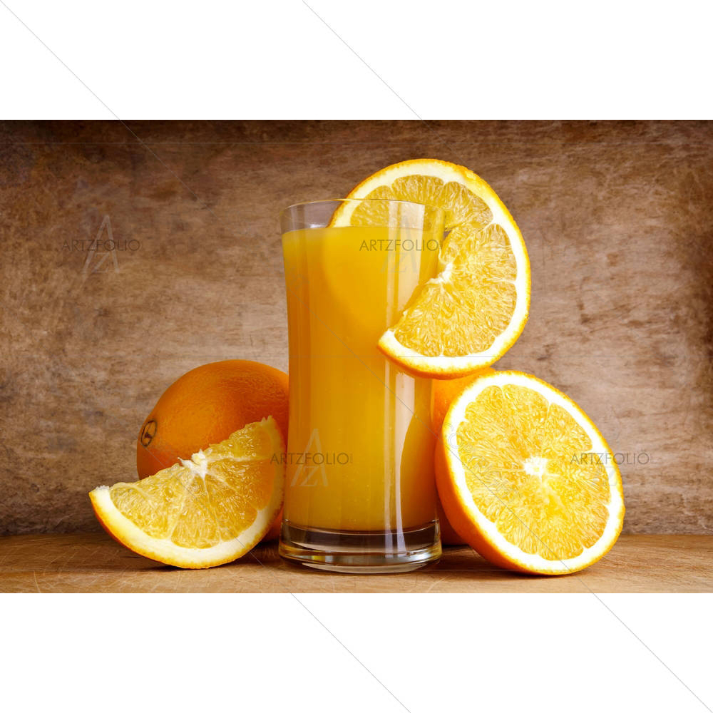 Orange Juice With Orange Slice — custom-size art design 5001343
