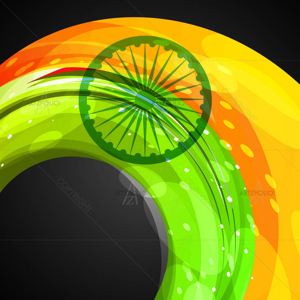 Indian Flag In Wave — custom-size art design 5001364