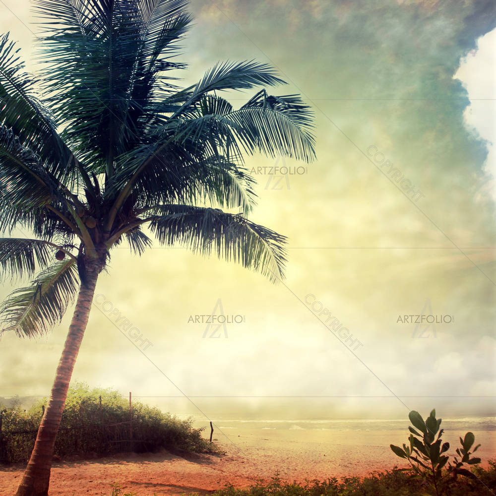 Grunge Palm — custom-size art design 5001402