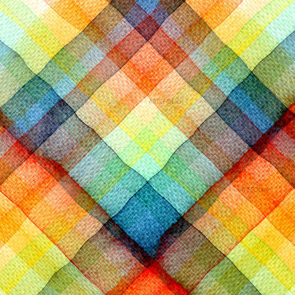 Abstract Tartan Watercolors D1 — custom-size art design 5001404