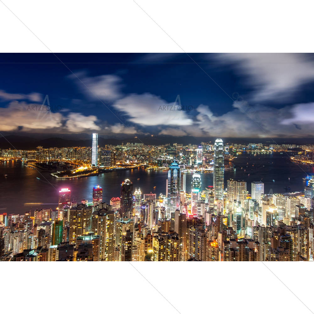 Hong Kong Victoria Harbor — Architecture custom art by ArtzFolio