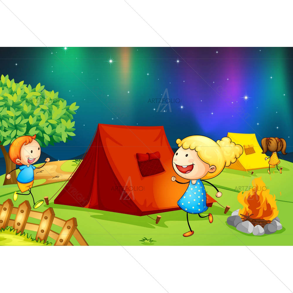 Kids Near Fire — Kids & Nursery custom art by ArtzFolio