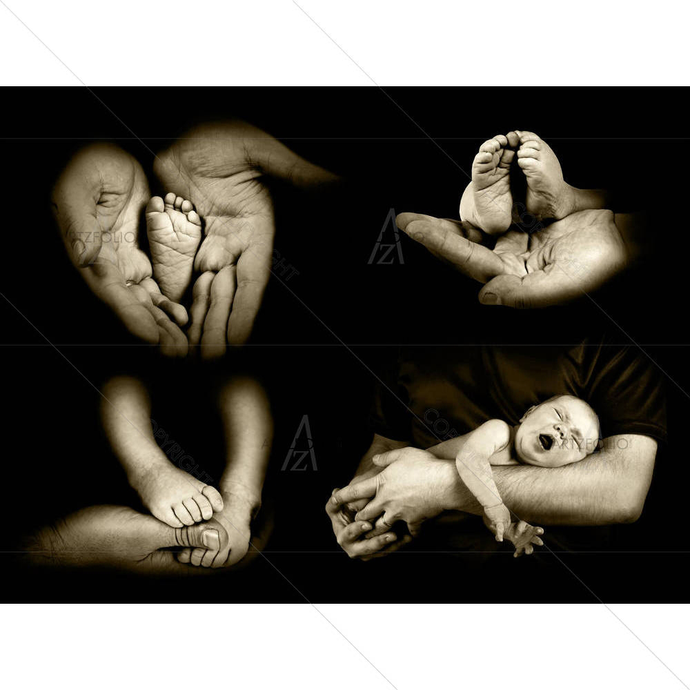 Babys Foots In Father Hands D1 — custom-size art design 5001432