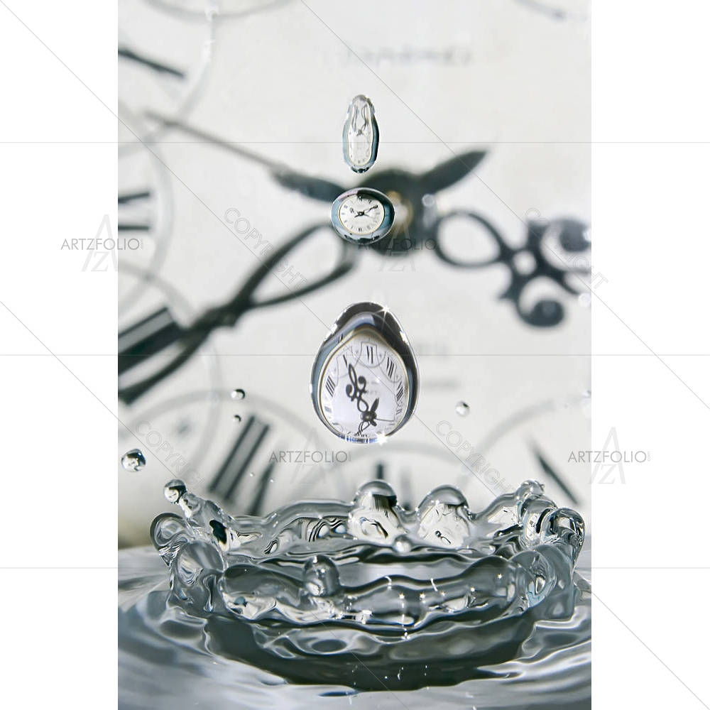Drop Of Time Play With Water & Clocks — custom-size art design 5001456