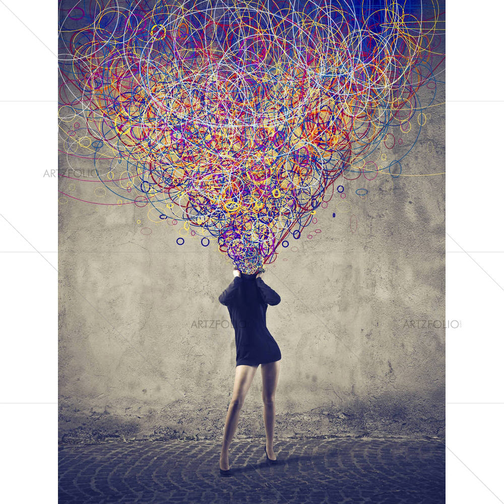 Woman With Multitude Of Colors D1 — Botanical custom art by ArtzFolio