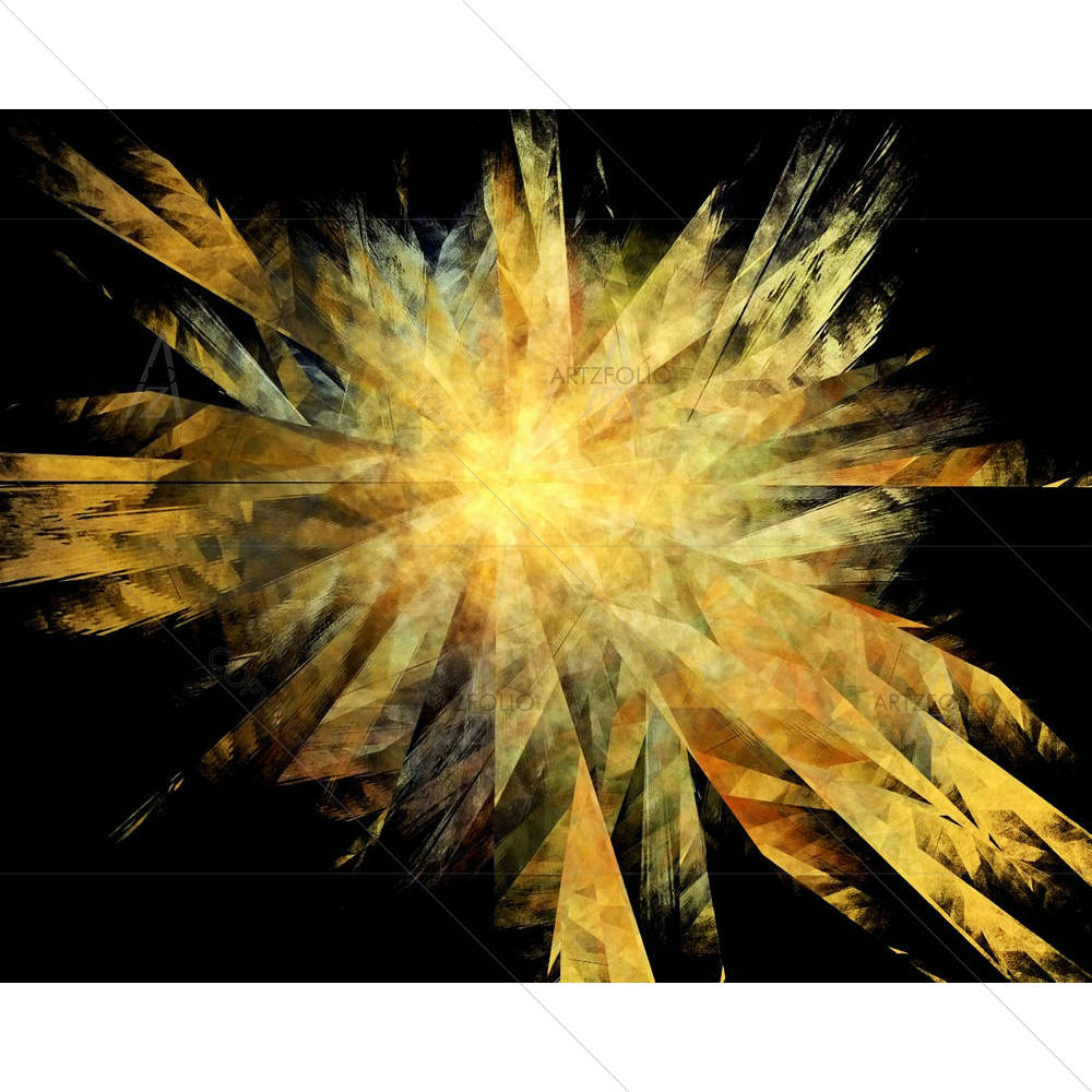 Abstract Golden Shatter Explosion Effect — custom-size art design 5001492