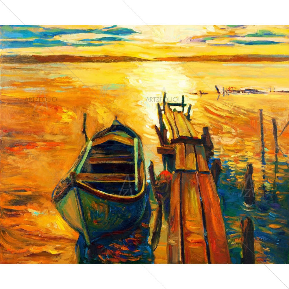 Boat & Jetty D1 — custom-size art design 5001502
