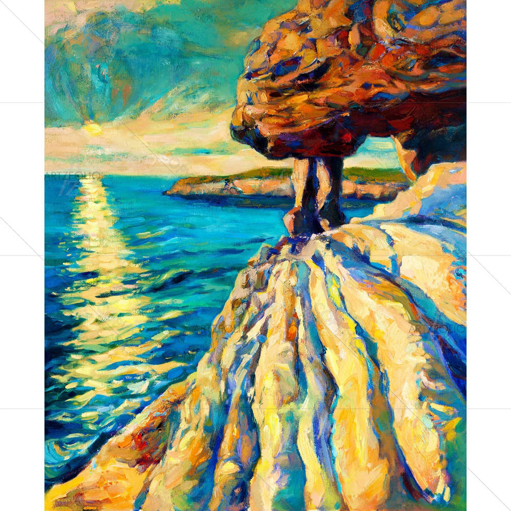 Artwork Of Ocean & Cliffs — custom-size art design 5001506