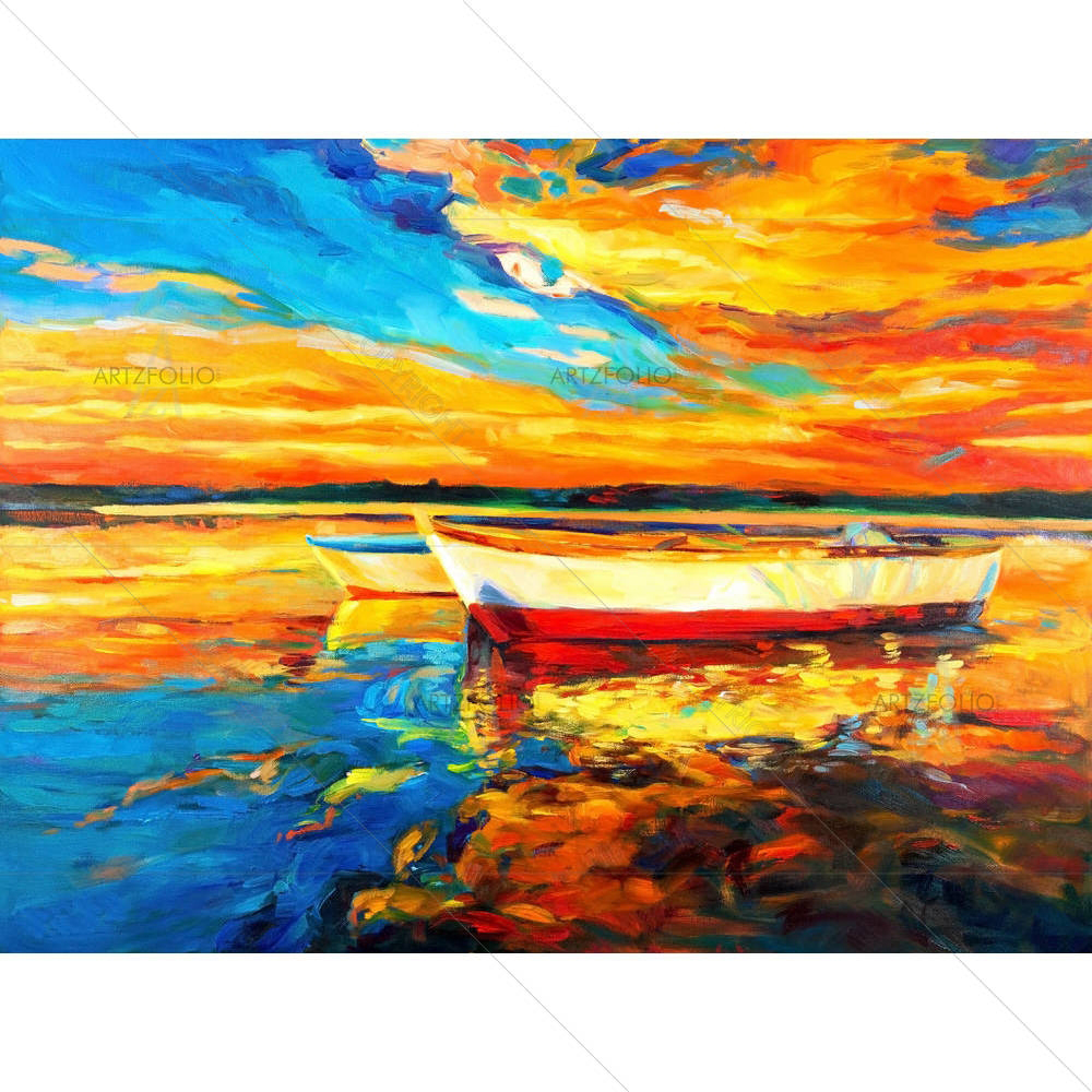 Boat & Sea D1 — custom-size art design 5001507