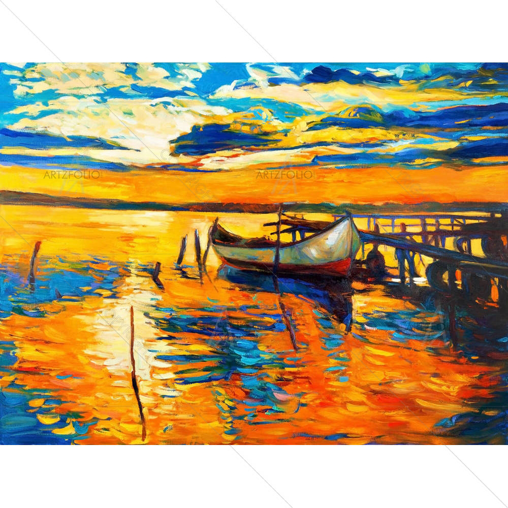 Boat & Jetty D3 — Abstract custom art by ArtzFolio