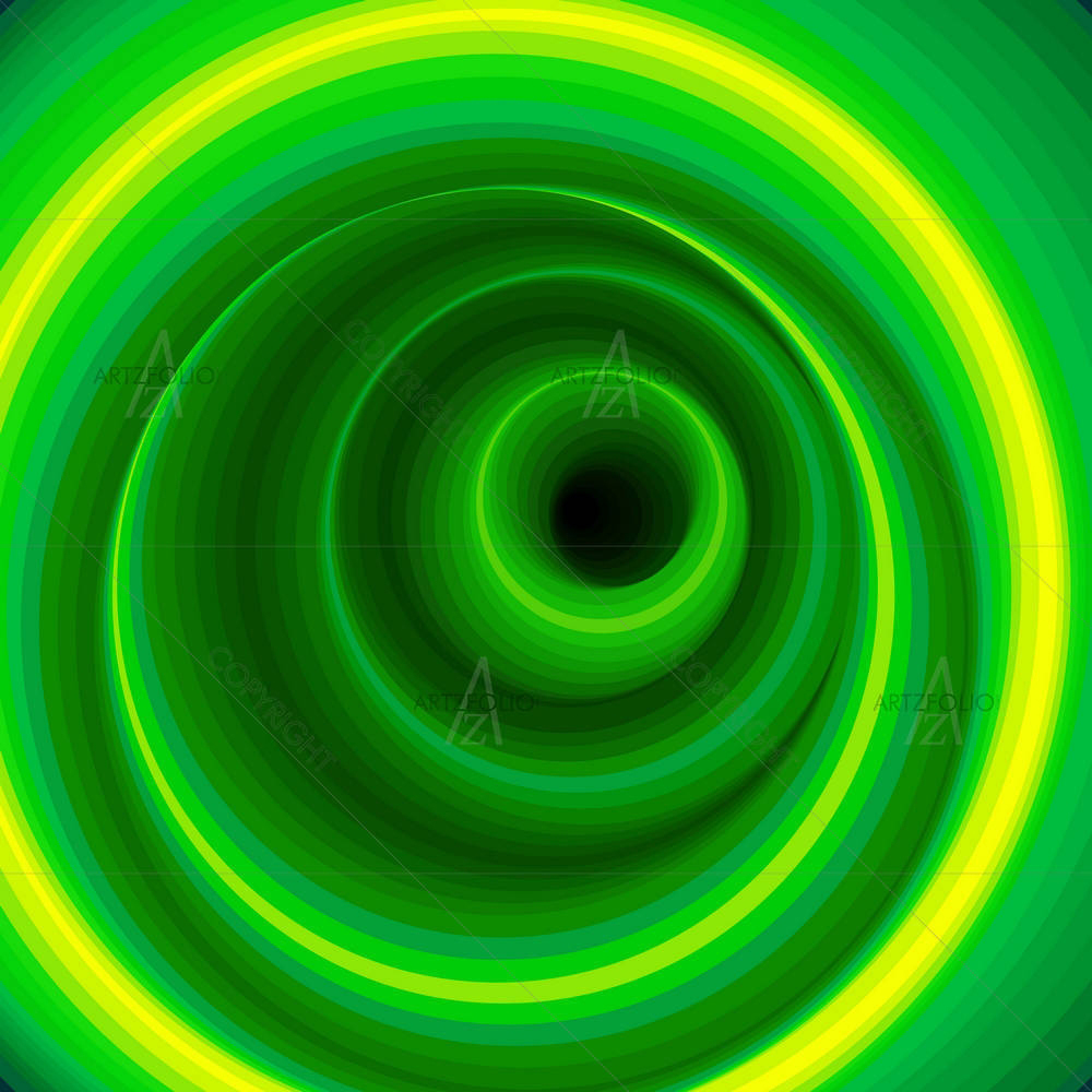 Hypnotic Virtual Green Tunnel — Circle custom art by ArtzFolio