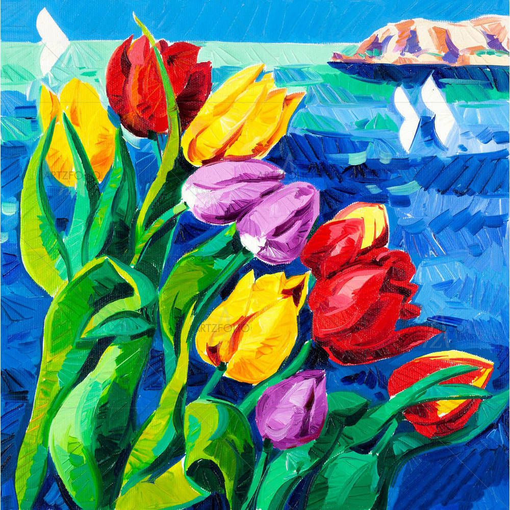 Beautiful Tulips D2 — custom-size art design 5001517