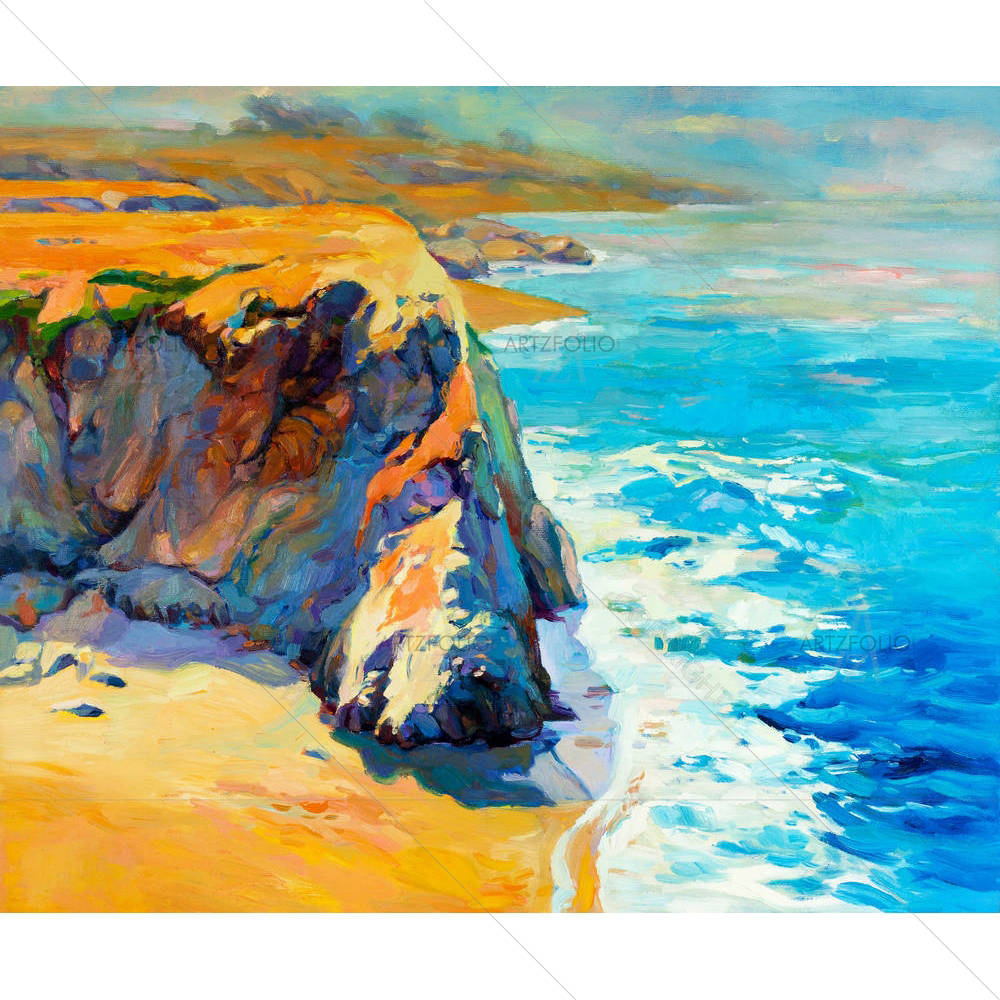 Ocean Coast & Cliffs — custom-size art design 5001521