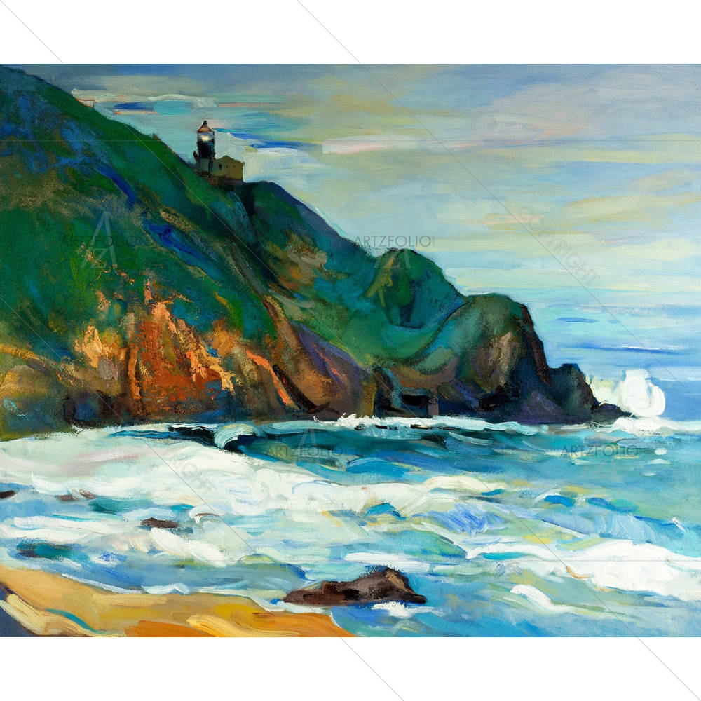Lighthouse On The Seacoast — custom-size art design 5001523