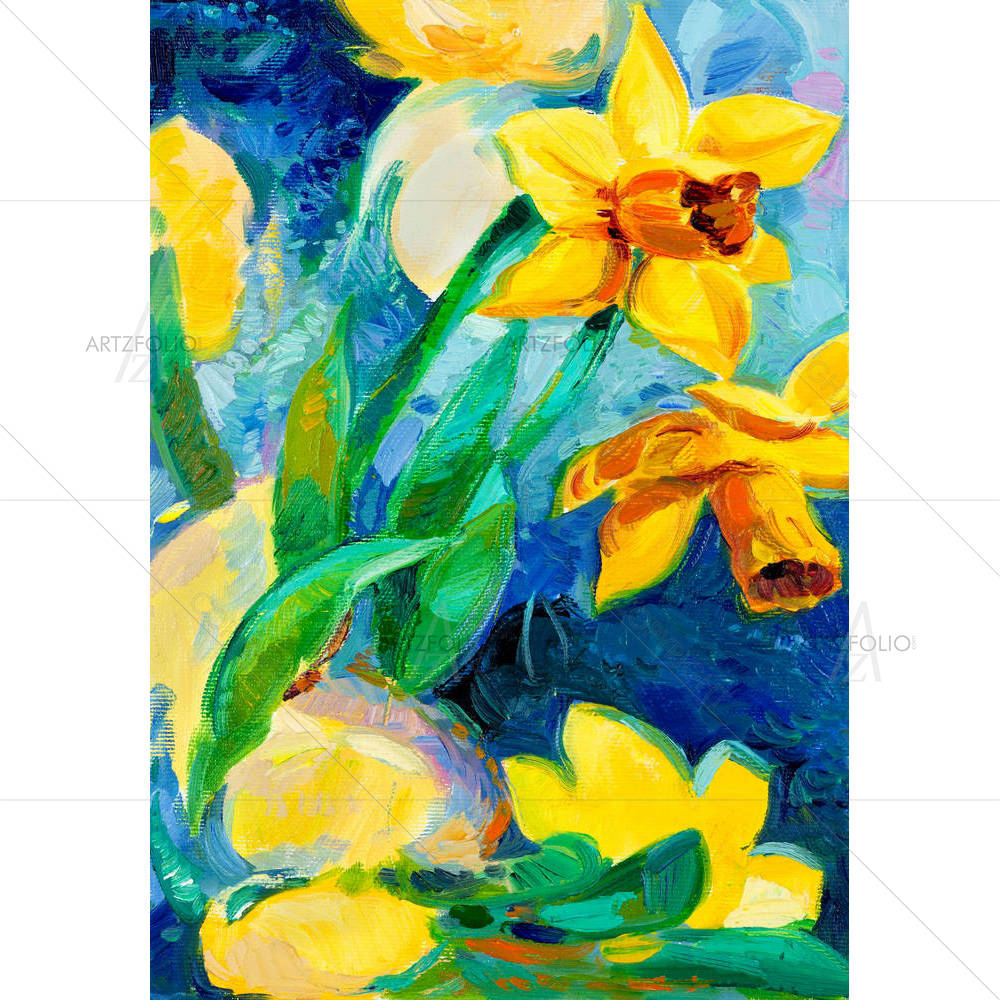 Beautiful Daffodil Flowers — Botanical custom art by ArtzFolio