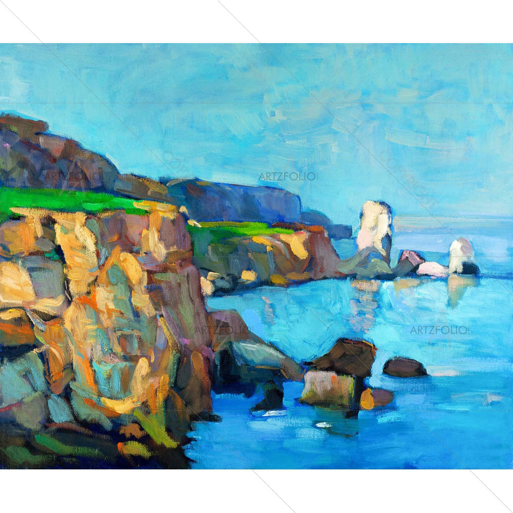 Ocean & Cliffs D1 — Automobiles custom art by ArtzFolio