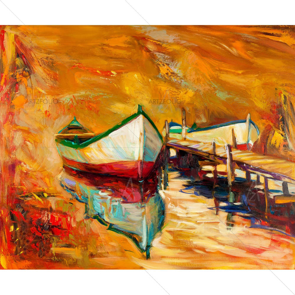 Boats & Jetty D1 — custom-size art design 5001527