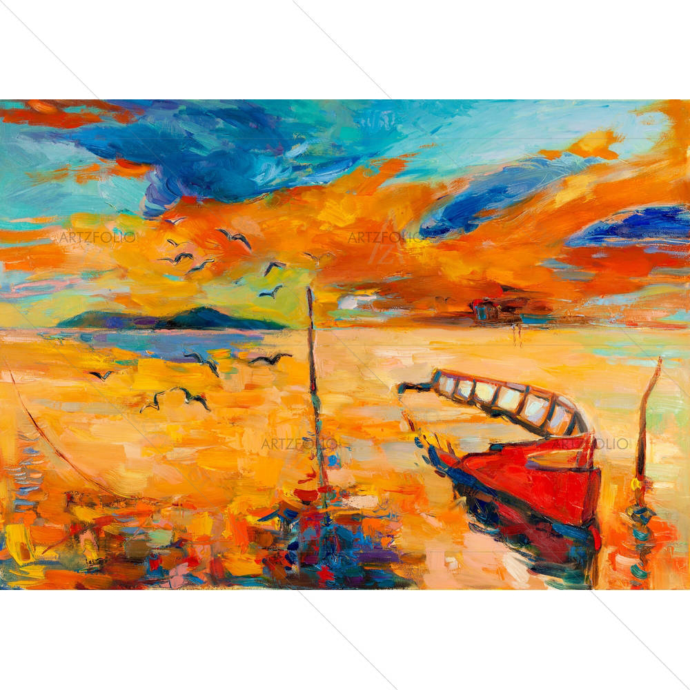 Boat & Sea D2 — custom-size art design 5001532