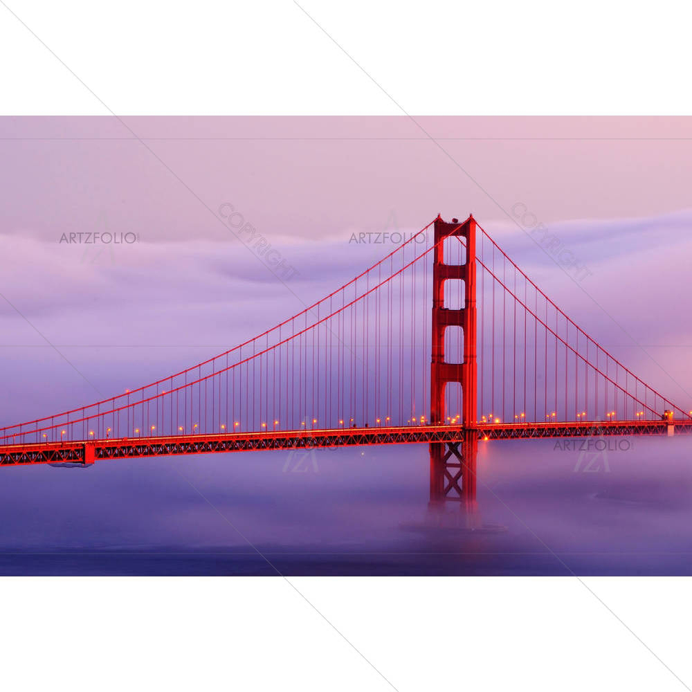 Golden Gate Bridge With Fog — custom-size art design 5001539