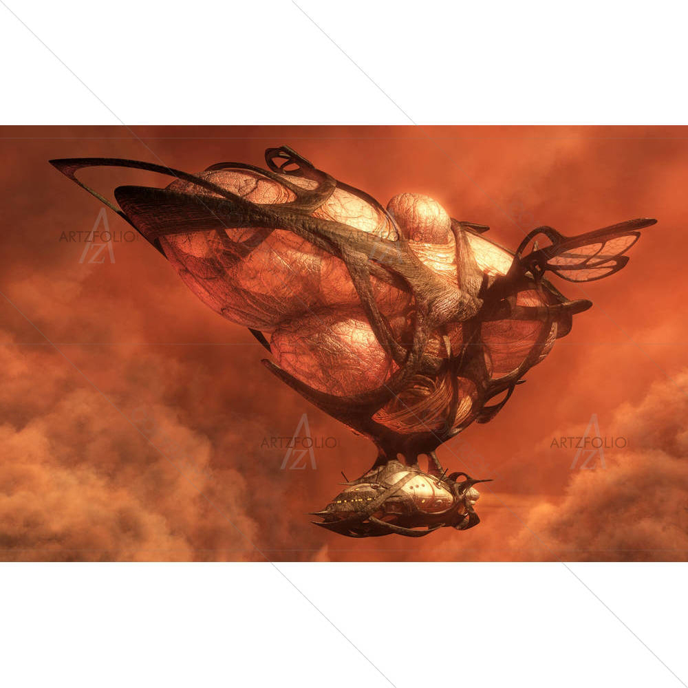 Fantasy Flying Airship — Fantasy custom art by ArtzFolio